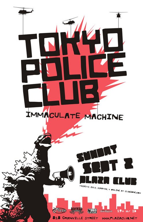 Tokyo Police Club, Immaculate Machine @ Plaza Club Sep 2 2007 - May 6th @ Plaza Club