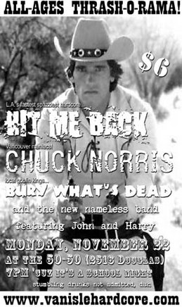 ALL-AGES THRASHORAMA!!!!: Hit Me Back, Chuck Norris, Bury What's Dead, I SAY NO @ the fifty fifty arts collective - Nov 22, 2004