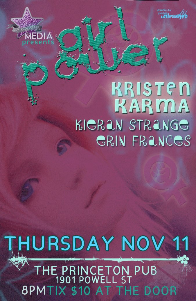 KRISTEN KARMA @ THE PRINCETON PUB: Kristen Karma Band, Erin Frances, Kieran Strange @ Princeton Pub Nov 11 2010 - May 6th @ Princeton Pub