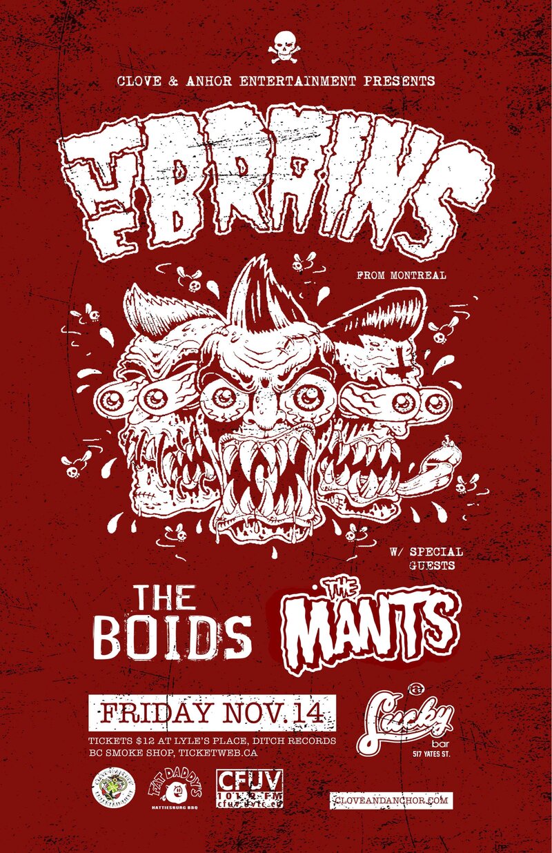 The Brains, BOIDS, The Mants @ Lucky Bar Nov 14 2014 - May 6th @ Lucky Bar
