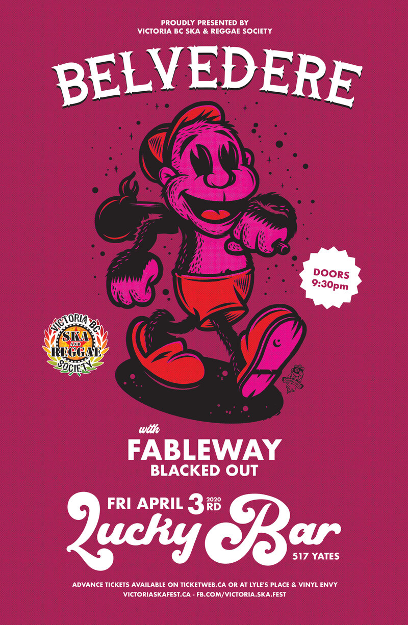 Belvedere, Fableway, Blacked Out @ Lucky Bar Apr 3 2020 - May 6th @ Lucky Bar