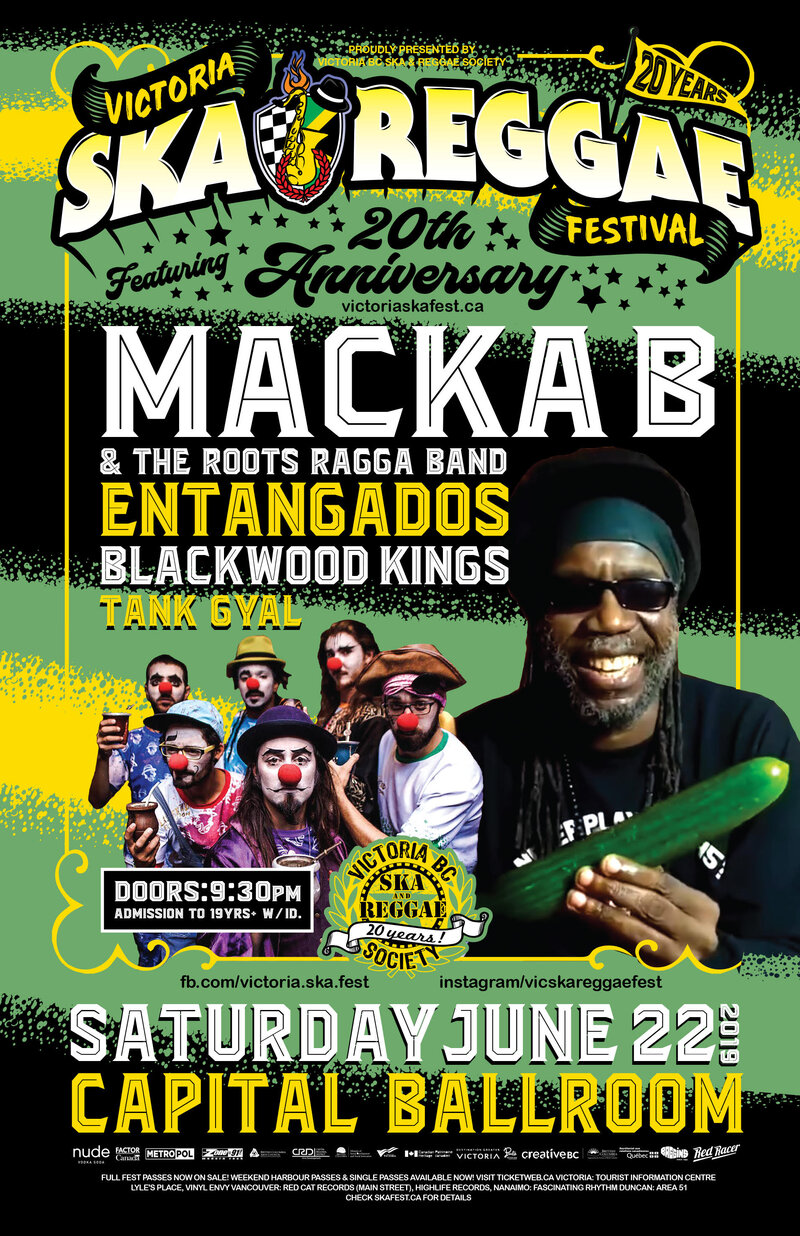 Macka B, Entangados, Blackwood Kings, Tank Gyal @ Victoria Ska & Reggae Fest 20!: Macka B, Entangados, Blackwood Kings, Tank Gyal @ Capital Ballroom Jun 22 2019 - May 1st @ Capital Ballroom