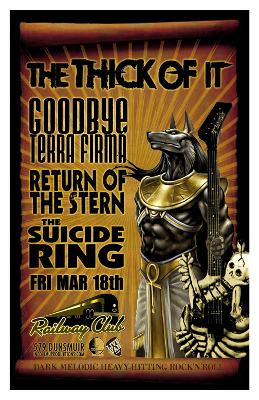 The Thick of It, Goodbye Terra Firma, The Suicide Ring, Return of the Stern @ Railway Club Mar 18 2016 - May 8th @ Railway Club