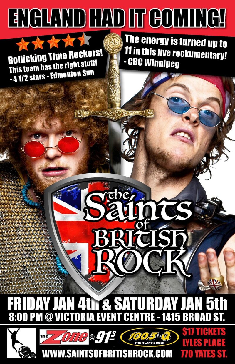 The Saints of British Rock Musical: The Saints of British Rock @ Victoria Event Centre Jan 4 2013 - May 22nd @ Victoria Event Centre