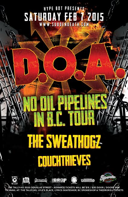 D.O.A., The Sweathogz, Couch Thieves @ Tally Ho Sports Bar and Grill Feb 7 2015 - May 7th @ Tally Ho Sports Bar and Grill