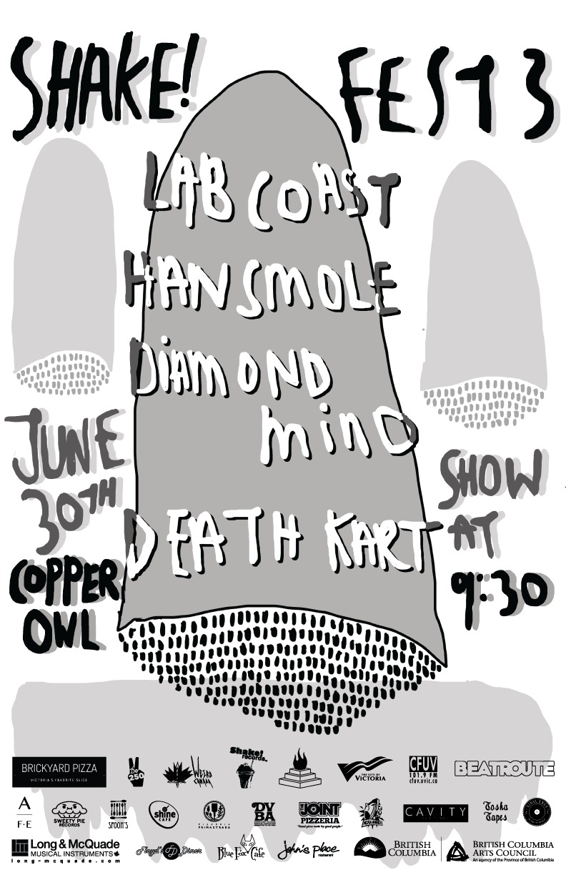 SHAKE! FEST 3 OWL AFTRPRTY with: Lab Coast, HANSMOLE, Diamond Mind, DEATH KART, + Wyrd Distro Pop-Up Shop! @ Copper Owl Jun 30 2016 - May 6th @ Copper Owl