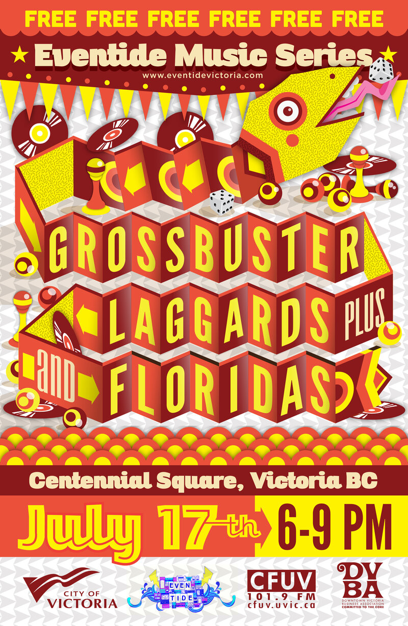 Eventide Music Series: Grossbuster // Laggards // Floridas on Thurs July 17th: Grossbuster, Laggards, Floridas @ Centennial Square Jul 17 2014 - May 6th @ Centennial Square