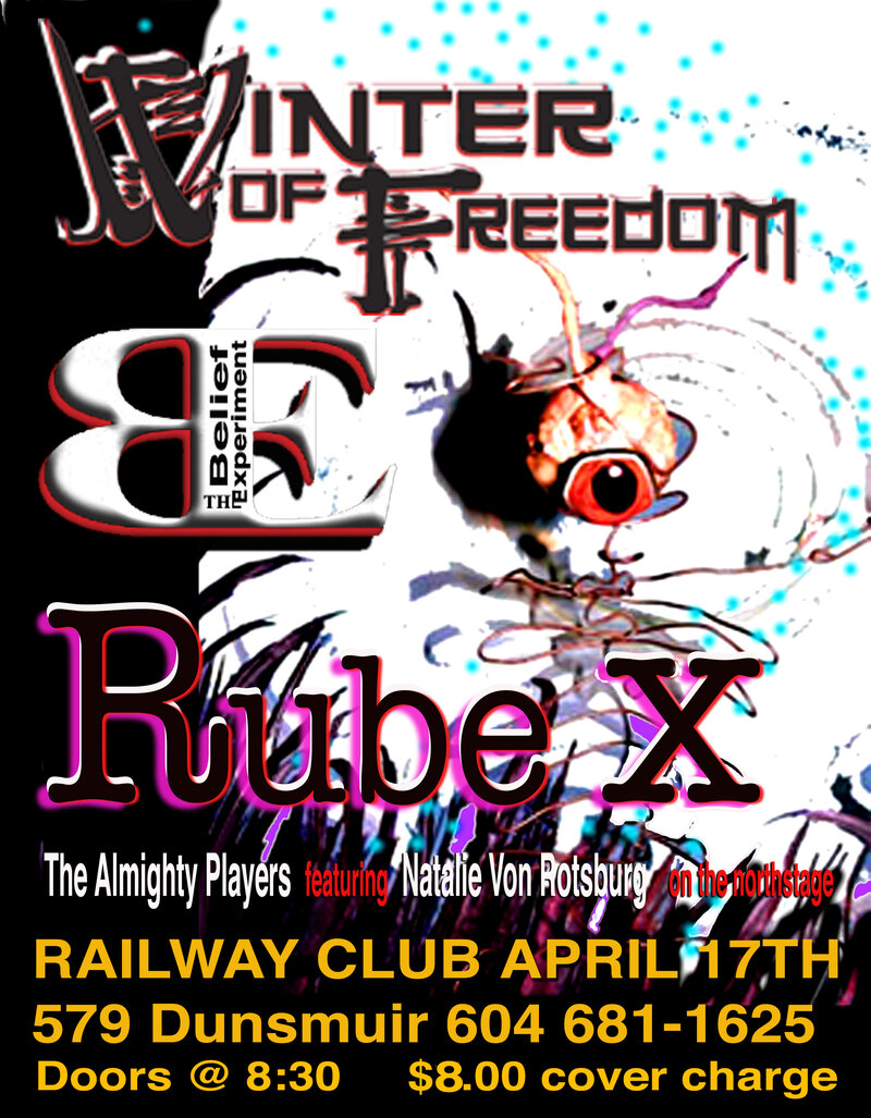 Winter Of Freedom, The Belief Experiment, Rube X @ Railway Club Apr 17 2014 - May 6th @ Railway Club