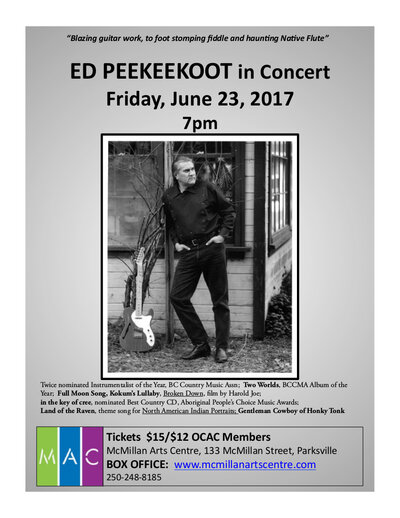 Ed Peekeekoot @ McMillan Arts Centre - Jun 23, 2017