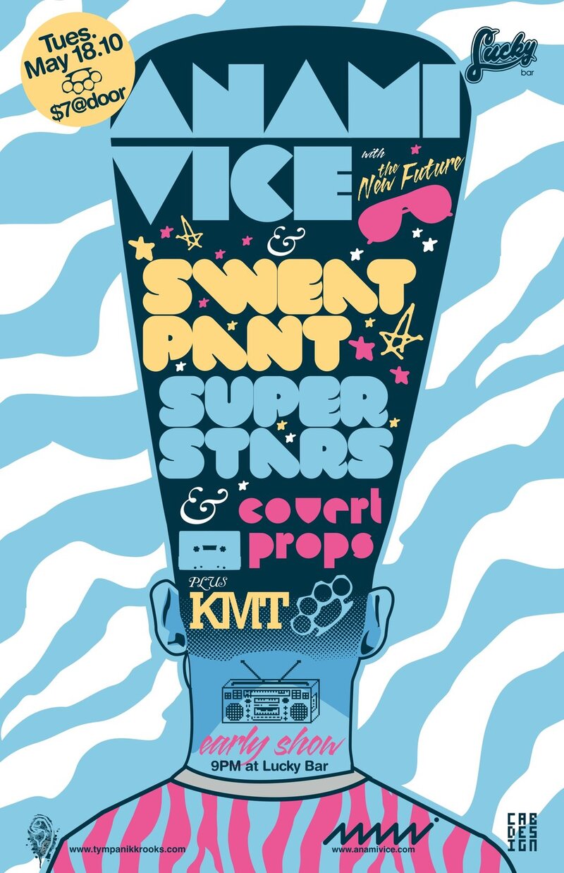 Anami Vice, The Sweatpant Superstars, Covert Props, KMT @ Lucky Bar May 18 2010 - May 13th @ Lucky Bar