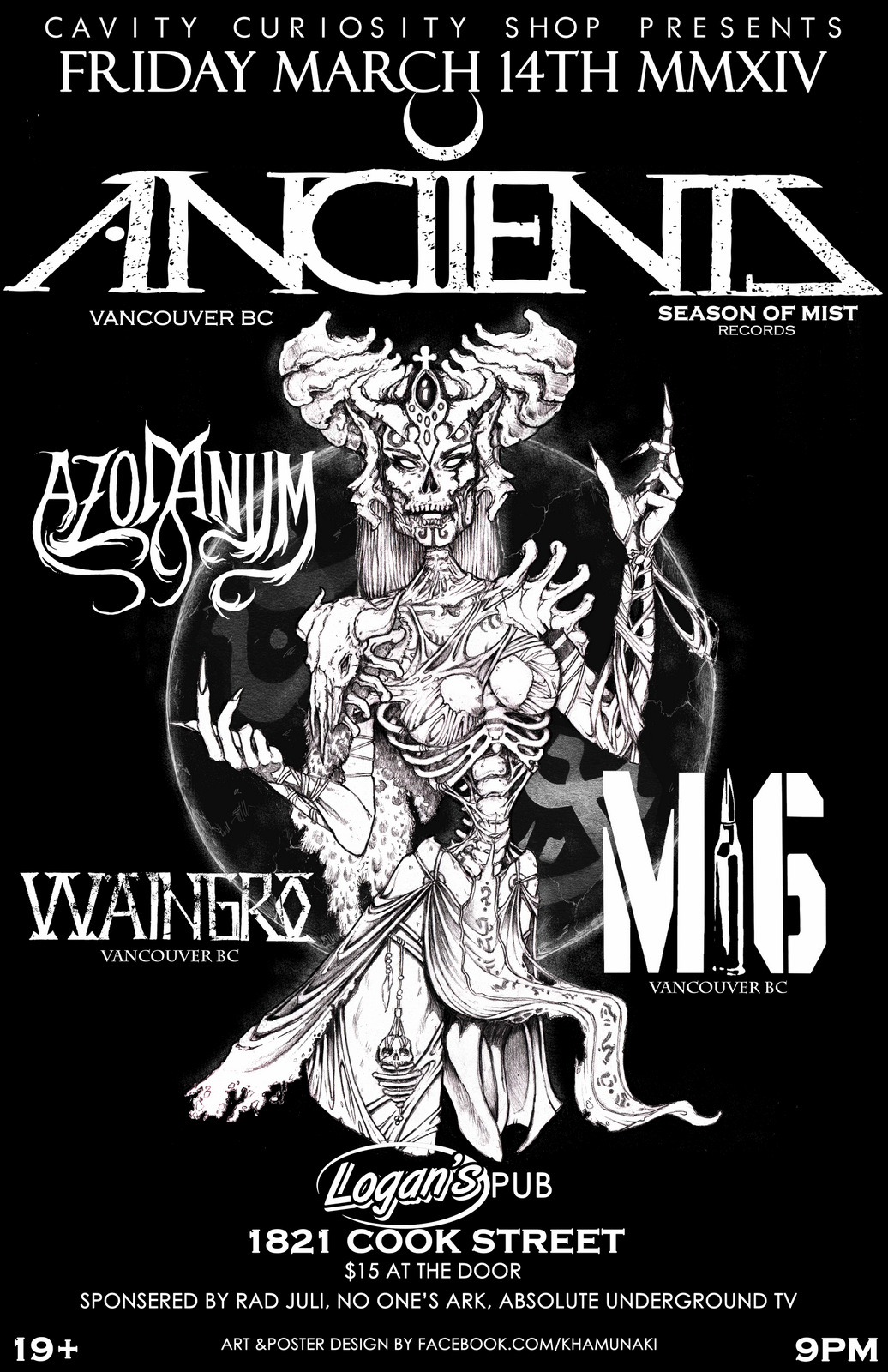 HUGE METAL SHOW!! FOUR OUT OF TOWN BANDS!!: Anciients, Azodanum, M16, Waingro @ Logan's Pub Mar 14 2014 - May 14th @ Logan's Pub