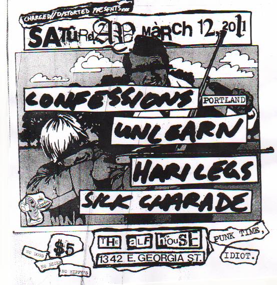 Confessions, unlearn, HARI LEGS, Silk Charade @ ALF House Mar 12 2011 - May 6th @ ALF House