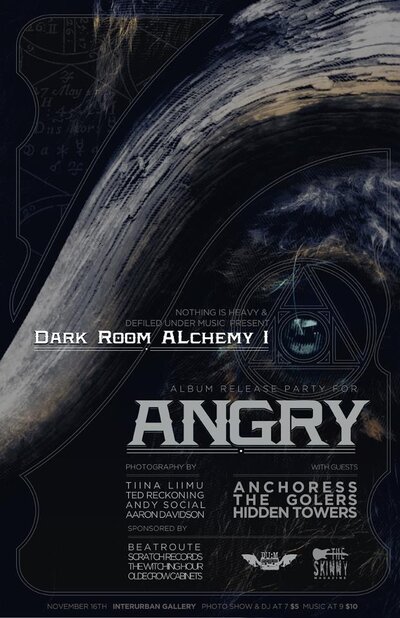 Darkroom Alchemy Photo Show 1, Angry, Anchoress, The Golers, Hidden Towers @ Interurban Gallery Nov 16 2012 - May 9th @ Interurban Gallery