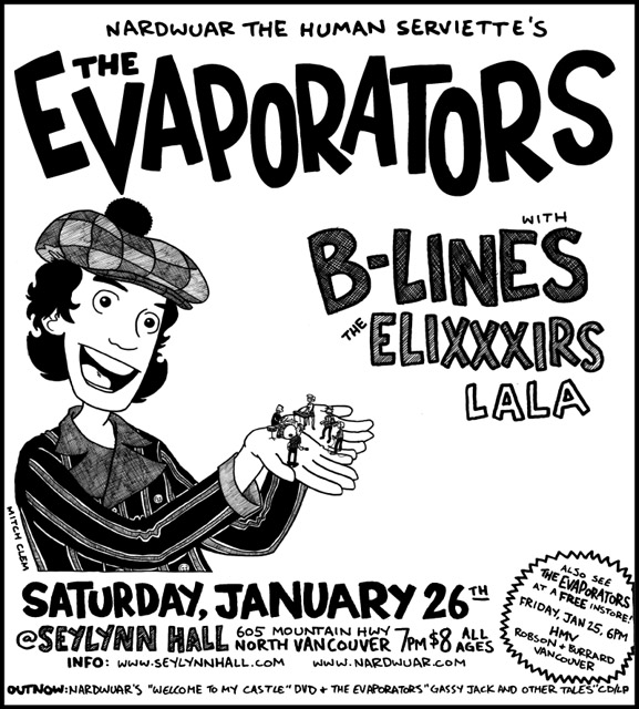 The Evaporators, B-Lines, The EliXXXirs, Lala @ Seylynn Hall Jan 26 2008 - May 6th @ Seylynn Hall