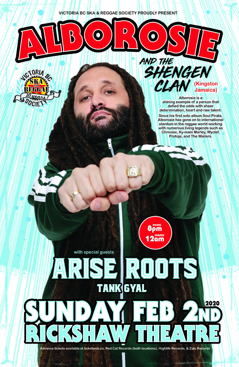 Canadian debut!: Alborosie & The Shengen Clan, Arise Roots, Tank Gyal @ Rickshaw Theatre Feb 2 2020 - May 11th @ Rickshaw Theatre