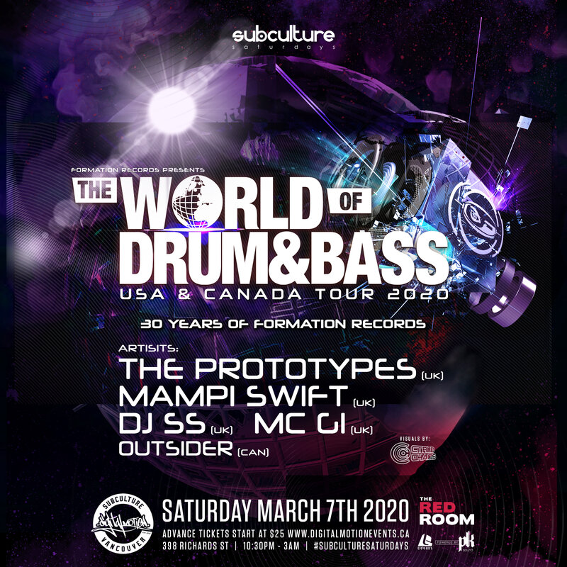 The World of Drum & Bass Tour 2020 - Vancouver @ The Red Room Mar 7 2020 - Jun 8th @ The Red Room