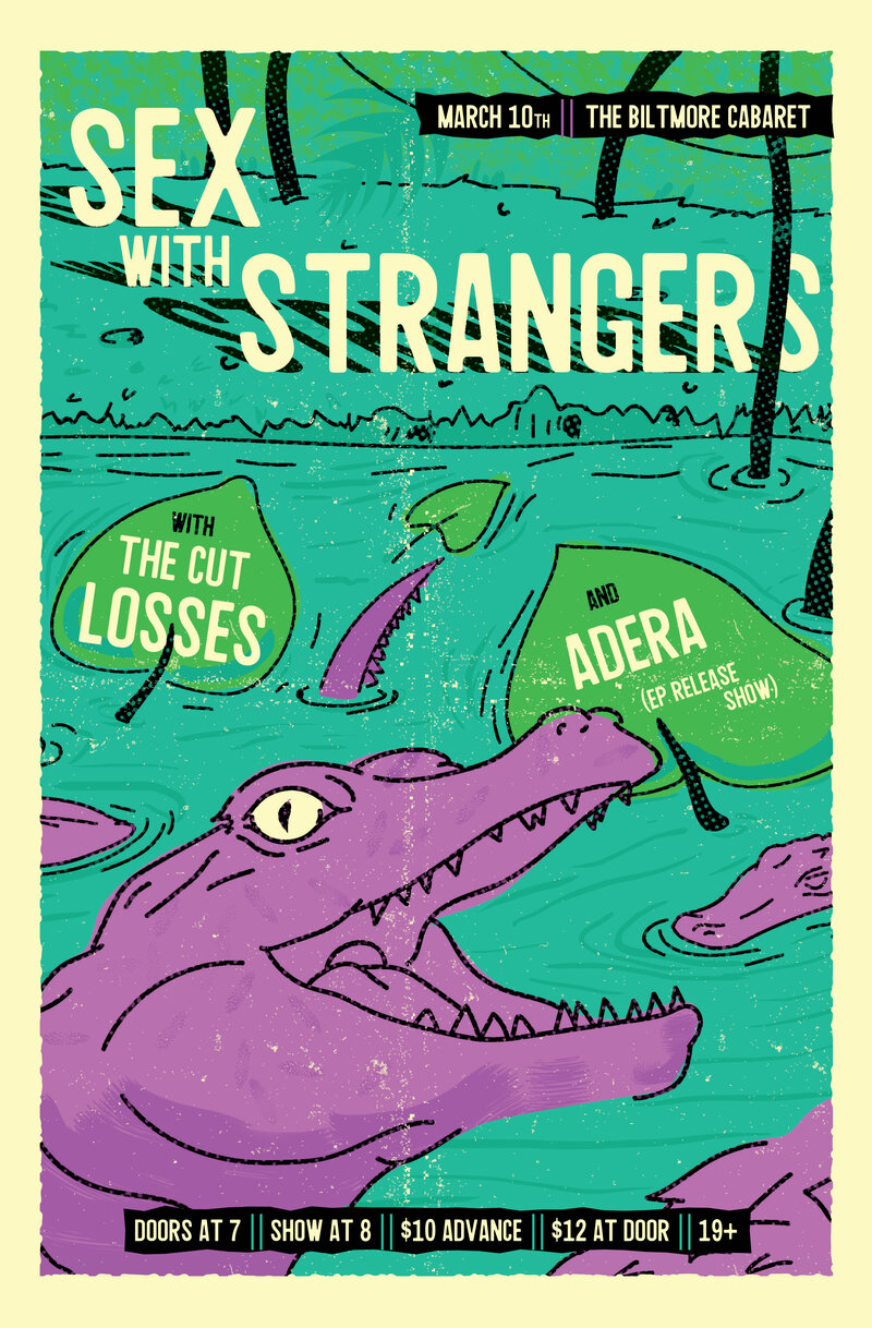 Sex With Strangers Video Release Party: Sex with Strangers, The Cut Losses, ADERA @ The Biltmore Cabaret Mar 10 2017 - May 5th @ The Biltmore Cabaret