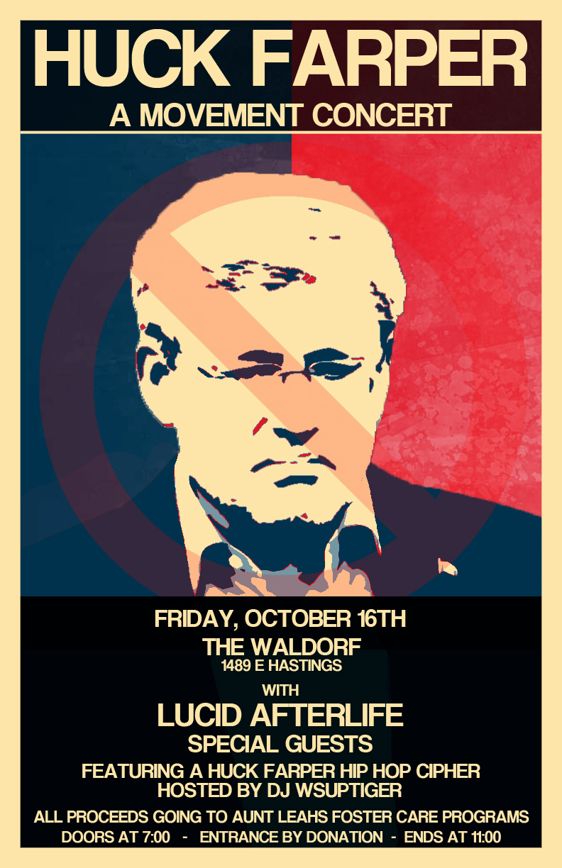 HUCK FARPER!! MUSIC AGAINST HARPER: Lucid AfterLife, UNKOWN MIZERY  (WAR PARTY), HARPER DISS HIP HOP CYPHER, MUCH MUCH MORE!! @ The Waldorf Oct 16 2015 - May 6th @ The Waldorf