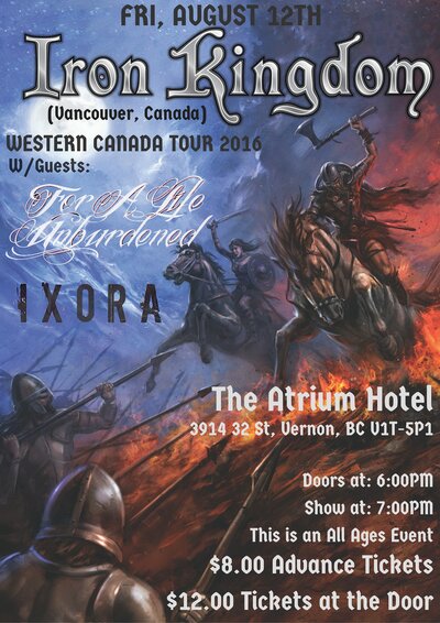 Iron Kingdom, For A Life Unburdened, Ixora @ The Atrium Hotel and Conference Center - Aug 12, 2016