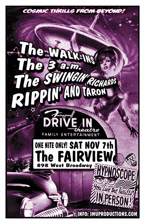 The Walk-Ins, The 3 a.m.,  The Swingin' Richards, Rippin' and Taron @ Fairview Pub Nov 7 2015 - May 8th @ Fairview Pub