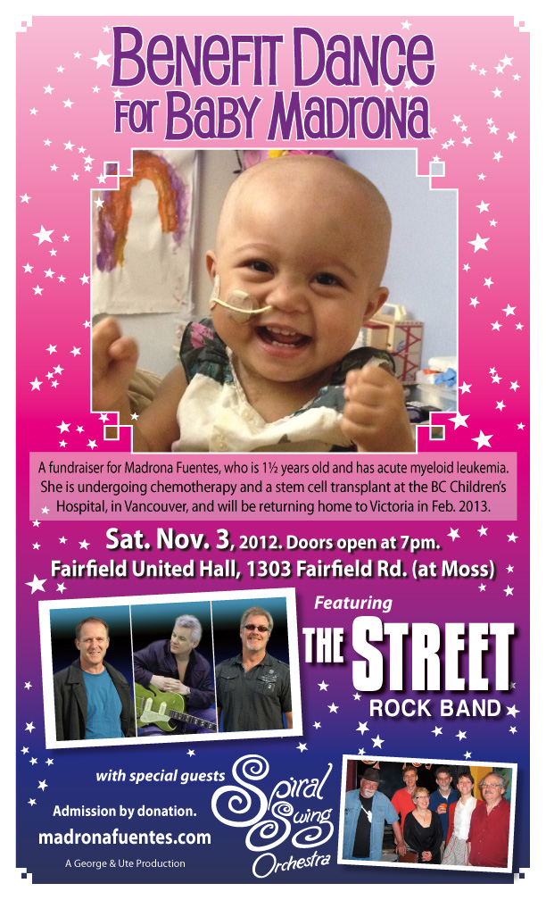 Benefit Dance for Baby Madrona: , Spiral Swing  @ Fairfield United Church Nov 3 2012 - May 13th @ Fairfield United Church