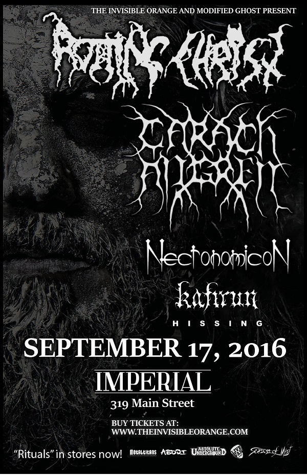 Rotting Christ, Carach Angren, Necronomicon, Kafirun, Hissing @ The Imperial Sep 17 2016 - May 5th @ The Imperial
