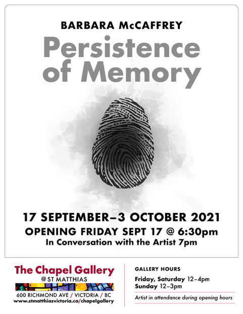Persistence of Memory: Barbara McCaffrey @ The Chapel Gallery Sep 24 2021 - May 7th @ The Chapel Gallery