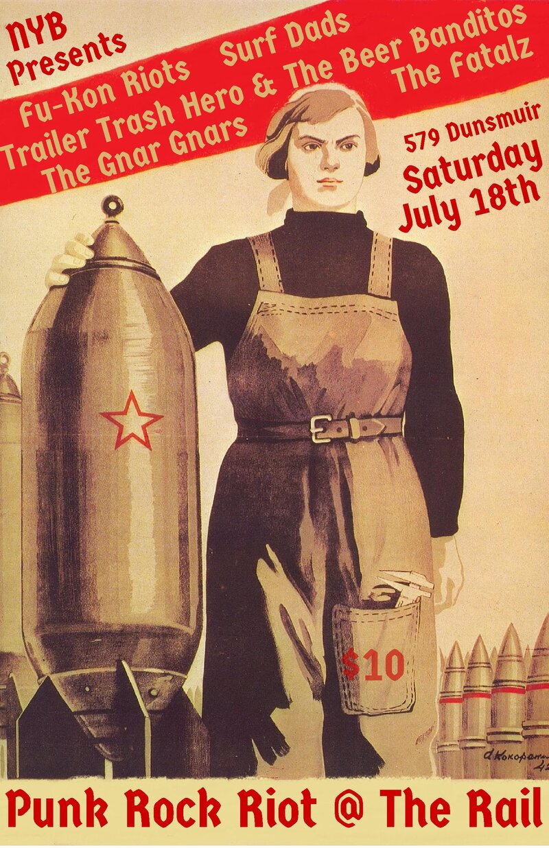 Fu Kon Riots, The Gnar Gnars, The Fatalz, Surf Dads  (LA), Trailer Trash Hero & The Beer Banditos @ Railway Club Jul 18 2015 - May 13th @ Railway Club