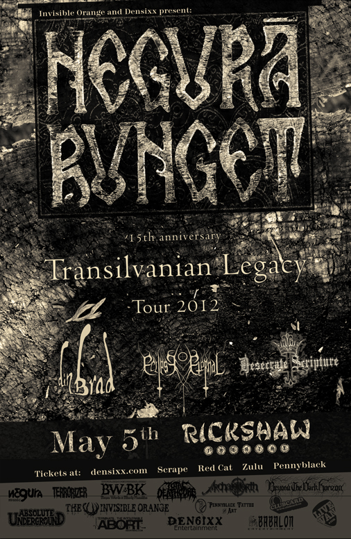 Negura Bunget, din Brad, Eclipse Eternal, Desecrate Scripture @ Rickshaw Theatre May 5 2012 - May 14th @ Rickshaw Theatre