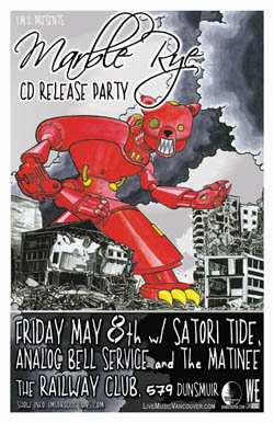 MARBLE RYE CD Release Party w/ special guests: Marble Rye, Satori Tide, Analog Bell Service, The Matine @ Railway Club - May 08, 2009