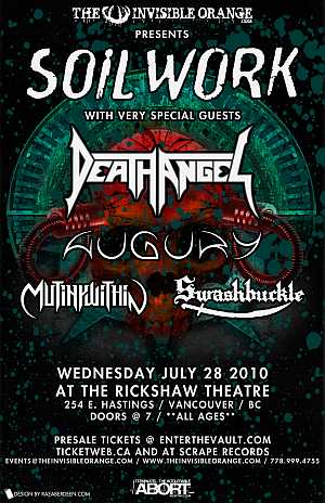 Soilwork, Death Angel, Augury, Mutiny Within, Swashbuckle @ Rickshaw Theatre Jul 28 2010 - May 8th @ Rickshaw Theatre