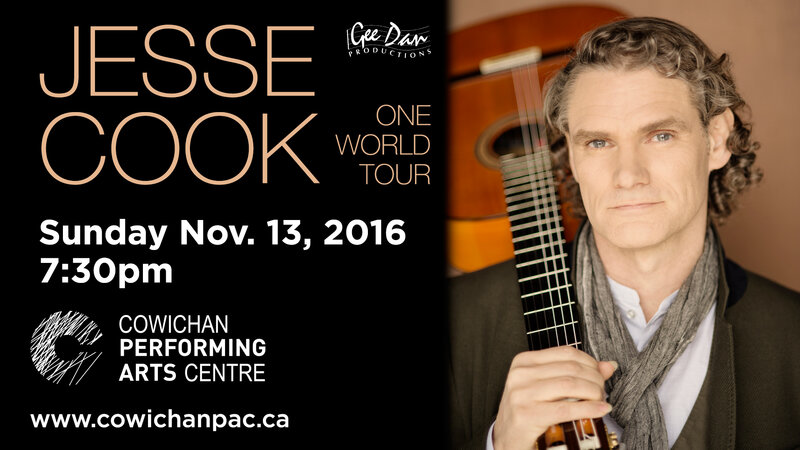 Jesse Cook, One World Tour @ Cowichan Performing Arts Centre Nov 13 2016 - May 6th @ Cowichan Performing Arts Centre