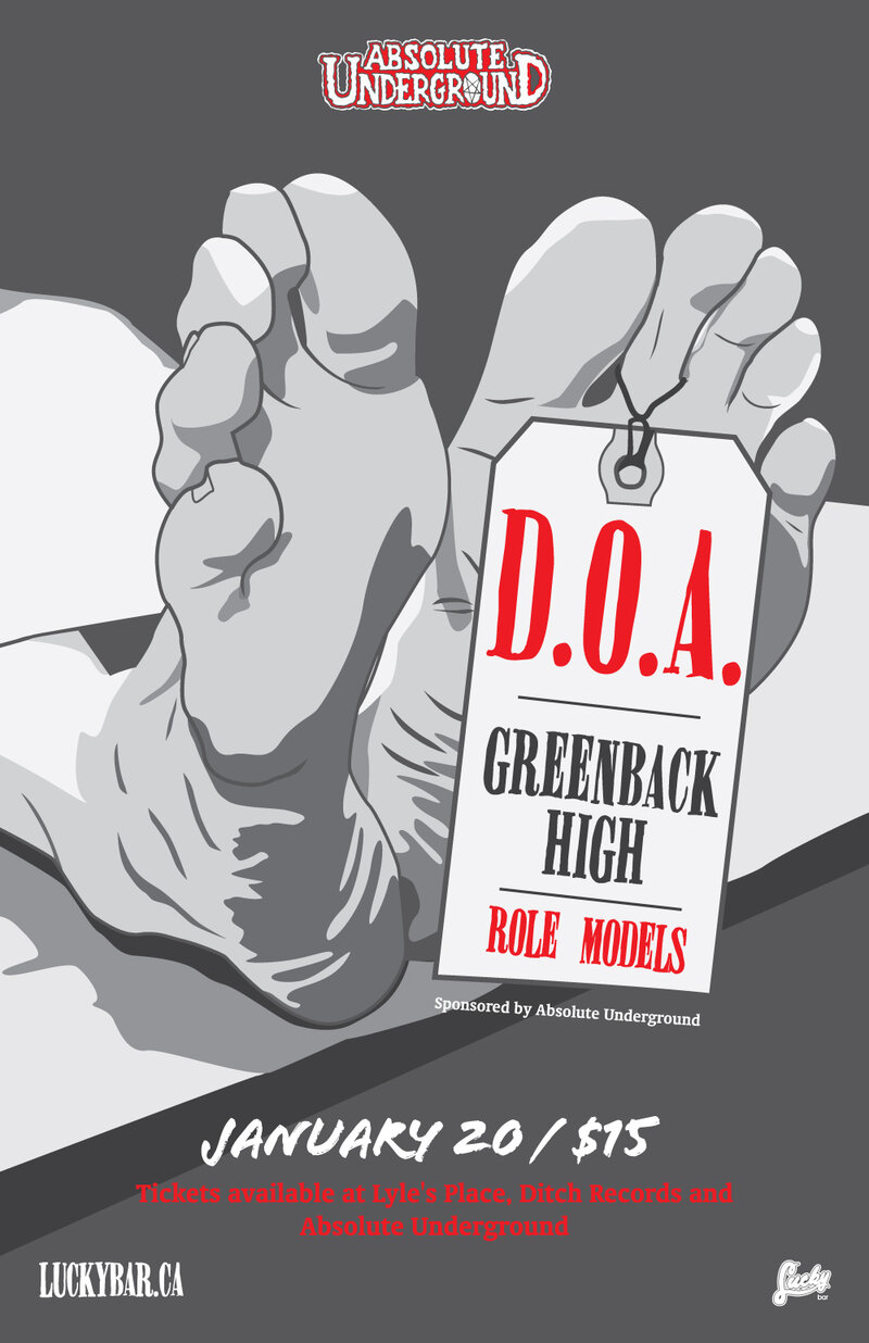 Canadian Punk Rock Founders: D.O.A., Greenback High, The Role Models @ Lucky Bar Jan 20 2012 - May 7th @ Lucky Bar