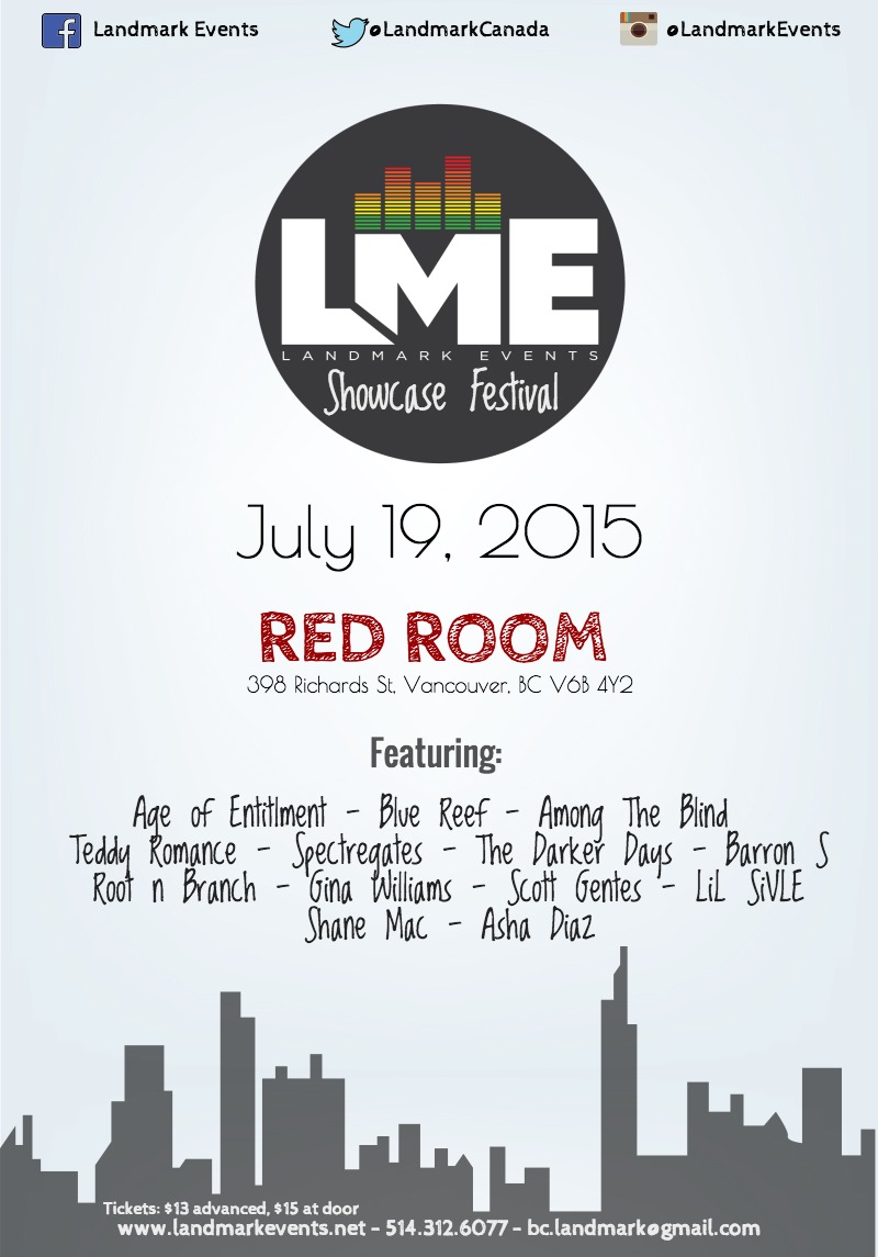 Landmark Events Showcase Festival @ The Red Room Jul 19 2015 - Jun 12th @ The Red Room