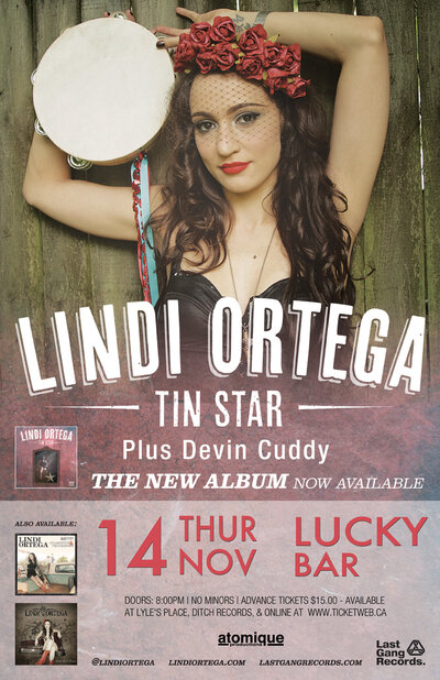 Lindi Ortega, Devin Cuddy @ Lucky Bar Nov 14 2013 - May 6th @ Lucky Bar