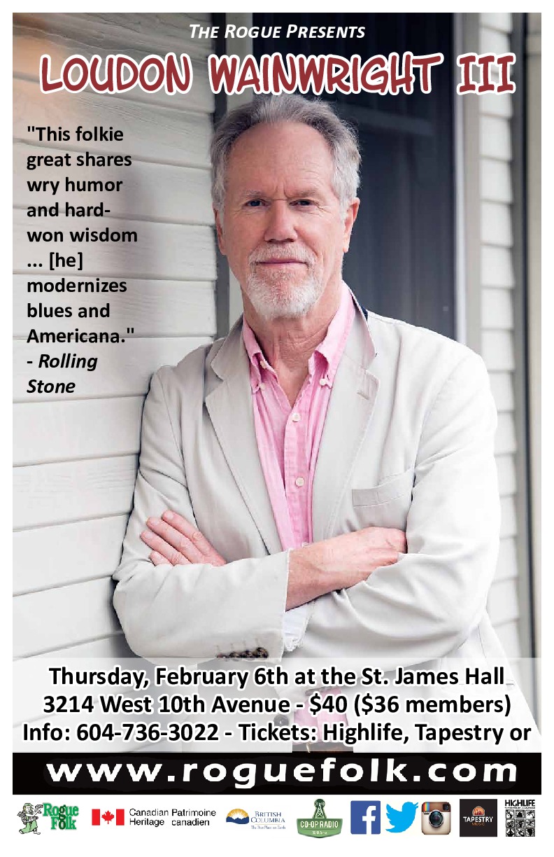 Loudon Wainwright III @ Mel Lehan Hall at St. James Feb 6 2020 - May 23rd @ Mel Lehan Hall at St. James