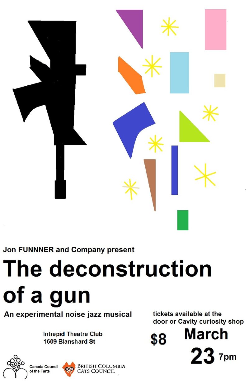 the deconstruction of a gun: an experimental noise jazz musical @ Intrepid Theatre Mar 23 2018 - Jun 11th @ Intrepid Theatre