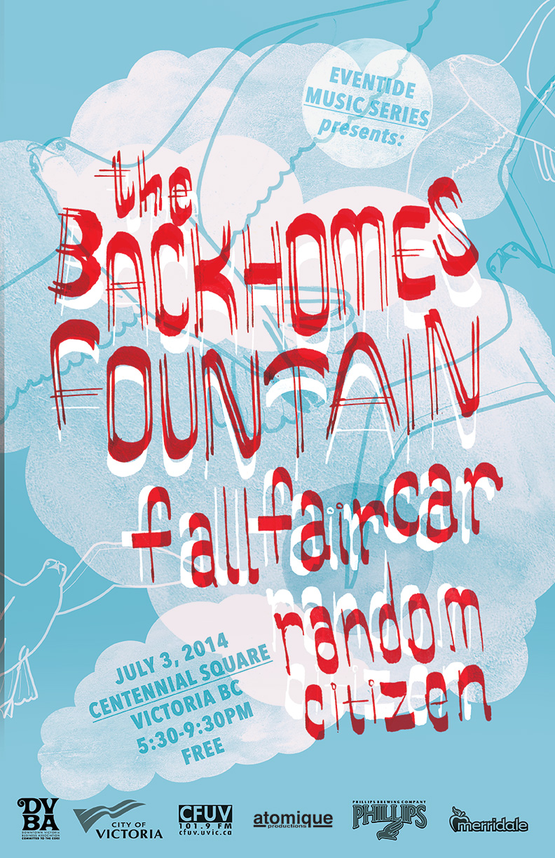 Eventide Music Series:: The Backhomes, Fountain, Fall Fair Car, Random Citizen @ Centennial Square Jul 3 2014 - May 7th @ Centennial Square