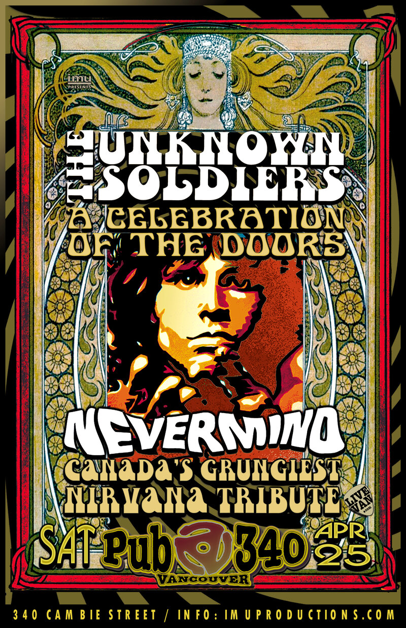 The Doors & Nirvana Tributes: The Unknown Soldiers, Nevermind @ Pub 340 Apr 25 2020 - May 6th @ Pub 340