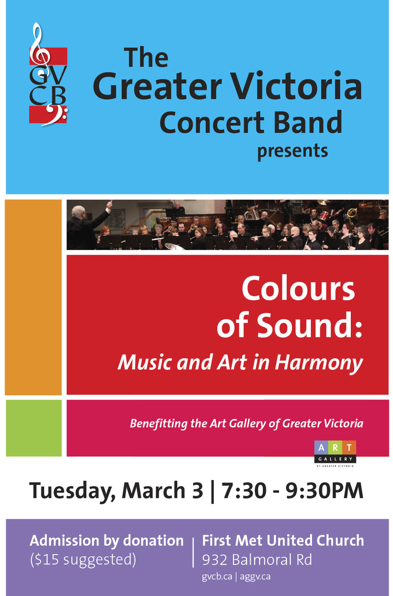 Colours of Sound: Music and Art in Harmony: Greater Victoria Concert Band @ United Commons (First Metropolitan United Church) Mar 3 2015 - May 7th @ United Commons (First Metropolitan United Church)