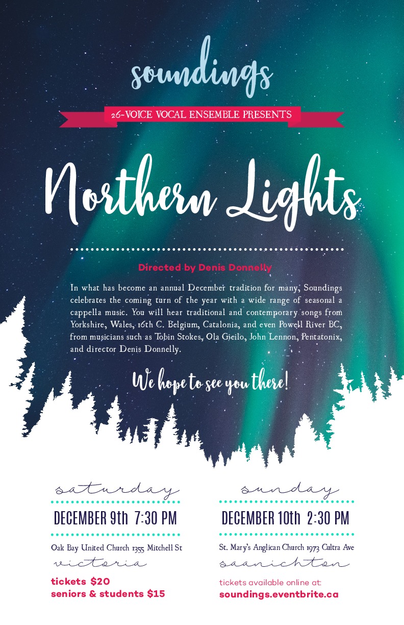Northern Lights: Soundings Vocal Ensemble @ Oak Bay United Church Dec 9 2017 - May 7th @ Oak Bay United Church