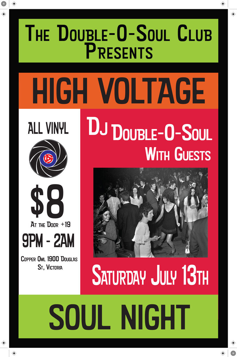 High Voltage Soul Night: Double O Soul Club @ Copper Owl Jul 13 2019 - Jun 6th @ Copper Owl