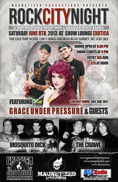 Grace Under Pressure, MOSQUITO DICK , The Crawl @ Turf Hotel Jun 8 2013 - May 9th @ Turf Hotel