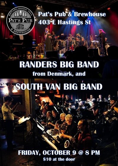 Battle of the Big Bands: South Van Big Band, Randers Big Band @ Pat's Pub Oct 9 2015 - May 8th @ Pat's Pub