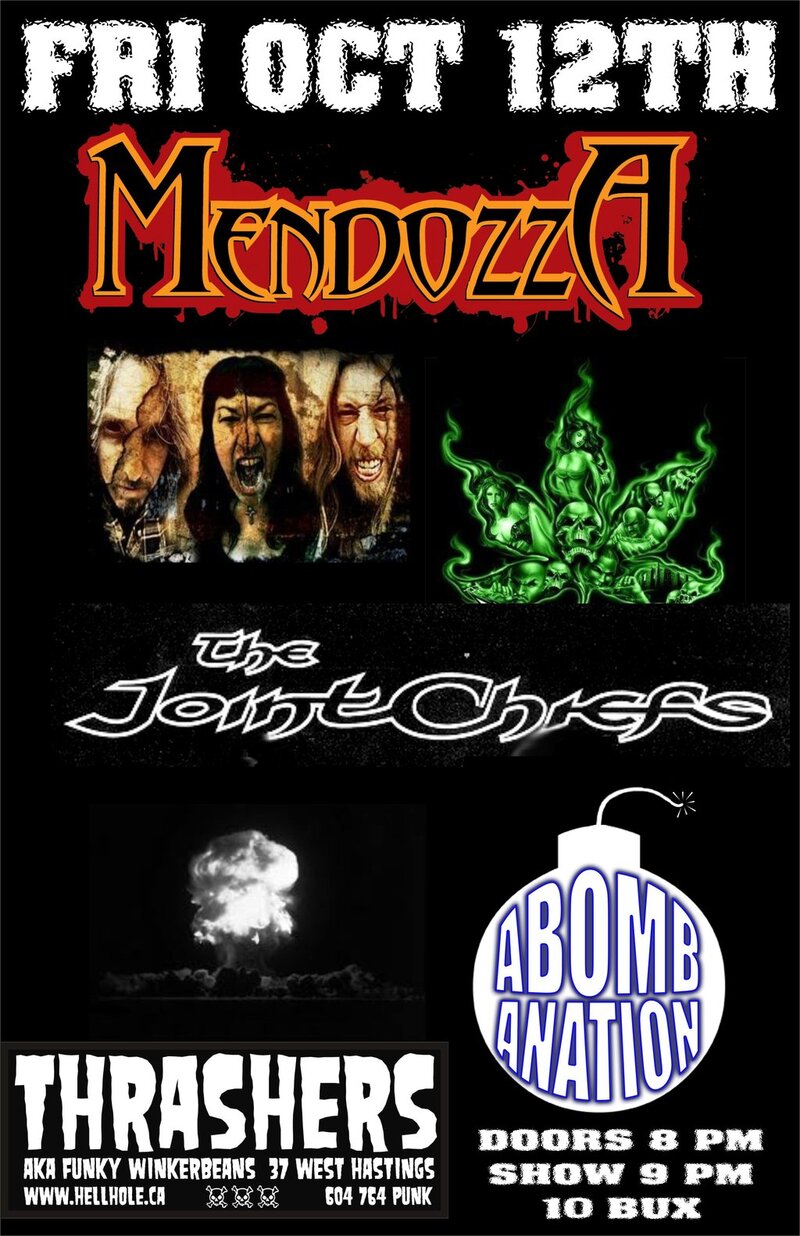 Mendozza CANCELLED, The Joint Chiefs, ABOMBANATION @ Funky Winker Beans Oct 12 2012 - May 9th @ Funky Winker Beans