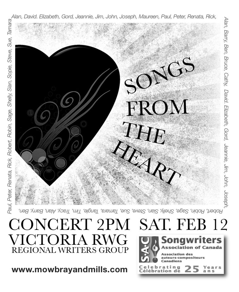2nd annual Songwriters Showcase: Mowbray and Mills, Shelly Dubois, Sian Elen, Tim Black, Dufess, John Cowell, Peter Brunette, & many more @ Knox Presbyterian Church Feb 12 2011 - May 6th @ Knox Presbyterian Church