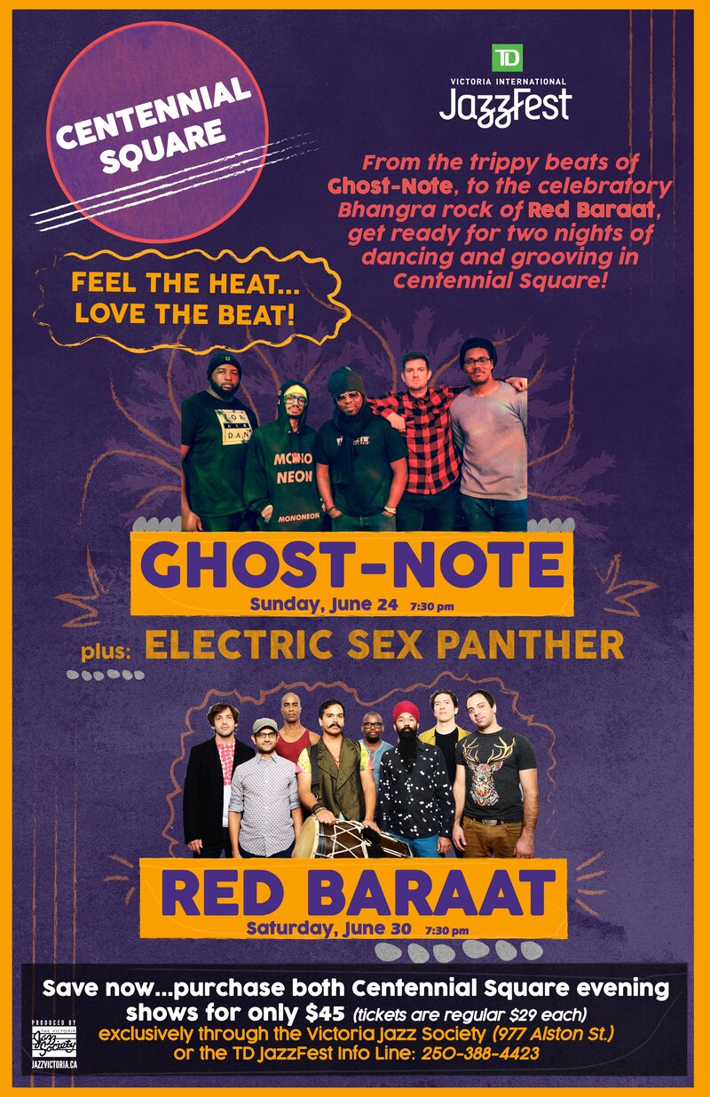Ghost Note: plus, Electric Sex Panther @ Centennial Square Jun 24 2018 - Jun 7th @ Centennial Square