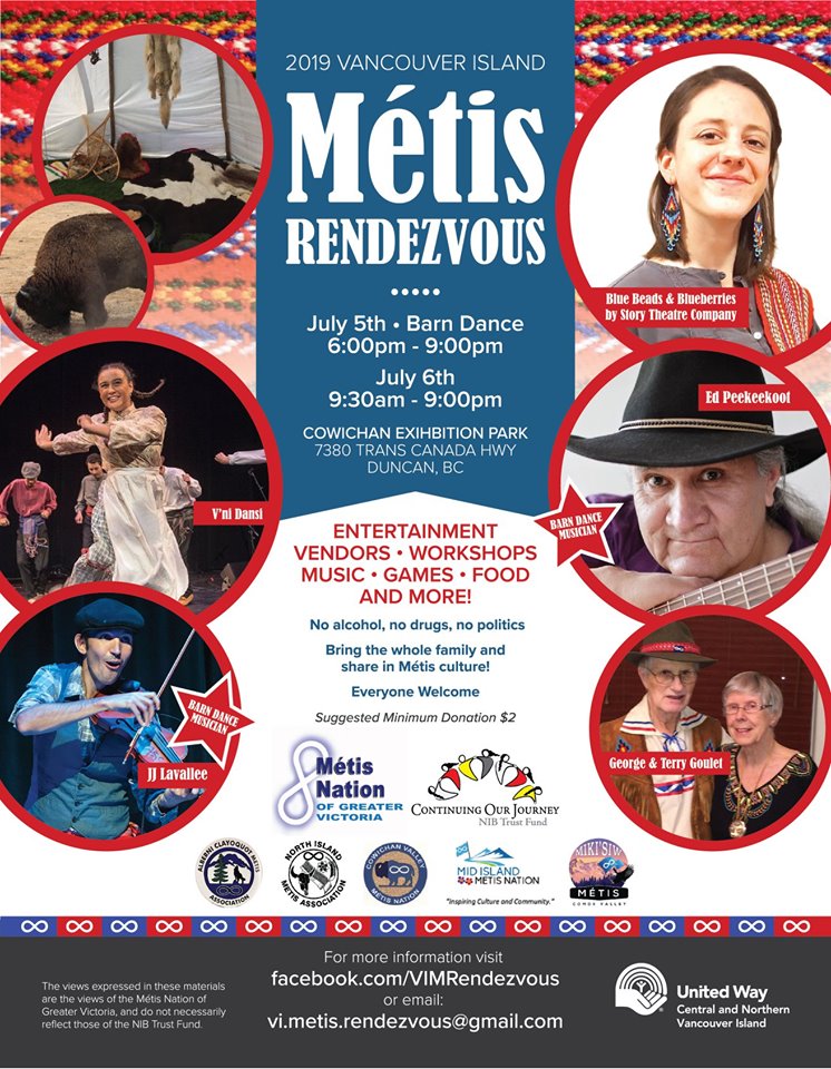 2019 Vancouver Island M&eacute;tis Rendezvous - Barn Dance: Ed Peekeekoot , JJ Lavallee @ Cowichan Exhibition Park Jul 5 2019 - May 8th @ Cowichan Exhibition Park
