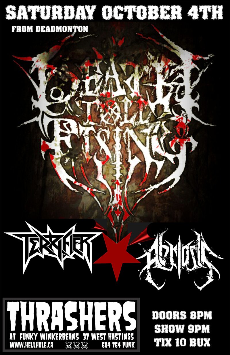 Abriosis, Deathtoll Rising, Terrifier @ Funky Winker Beans Oct 4 2014 - May 6th @ Funky Winker Beans
