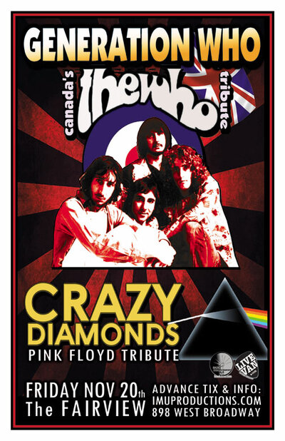 Generation Who, Crazy Diamonds @ Fairview Pub Nov 20 2015 - May 8th @ Fairview Pub